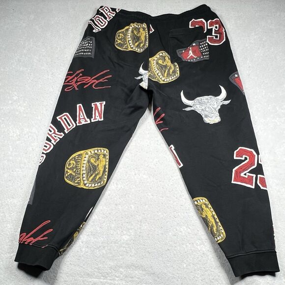 Jordan Brooklyn Fleece All Over Print Joggers Pants Mens 3XL Black Sweatpants - Picture 11 of 15